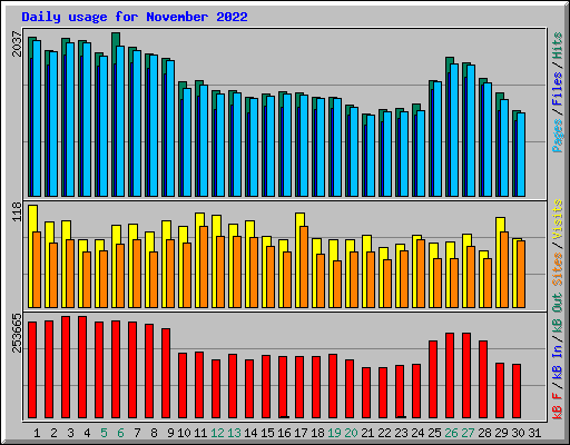 Daily usage for November 2022