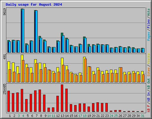 Daily usage for August 2024