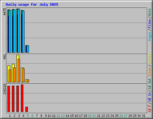 Daily usage for July 2025