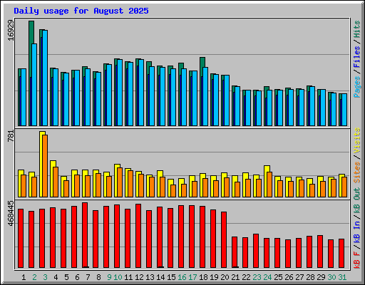 Daily usage for August 2025