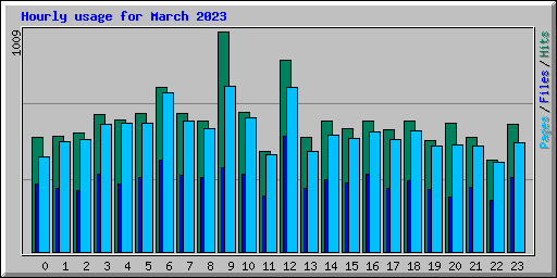 Hourly usage for March 2023