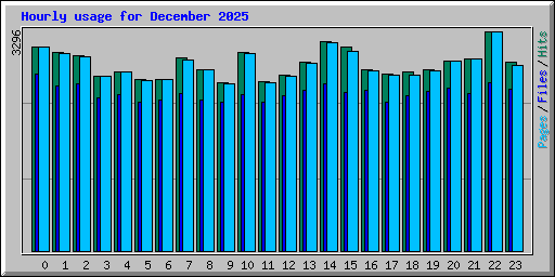 Hourly usage for December 2025